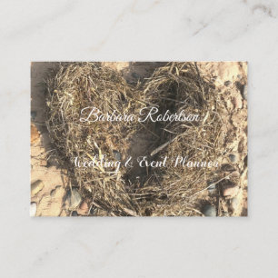 Chic trendy Rustic Coastal Beach Heart Wedding Business Card