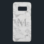Chic Trendy Silver Foil Marble Monogram Case-Mate Samsung Galaxy S8 Case<br><div class="desc">Chic Trendy Silver Foil Marble Monogram phone case with classic marble and your custom name and monogram.</div>