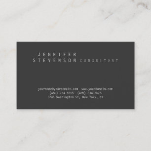 Chic Trendy Stylish Grey Clean Business Card