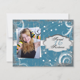 Chic Trendy Sweet 16 Birthday Party Invitation
