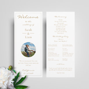 Chic & Trendy White and Golden Wedding Program Programme