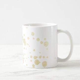 Chic trendy white faux gold elegant confetti dots coffee mug