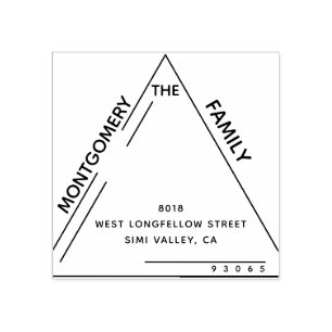 Chic Triangle Family Name Rubber Stamp