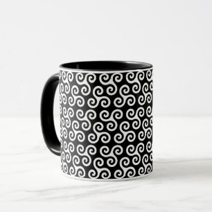 Chic Triple Spiral Celtic triskele Symbol Pattern Mug
