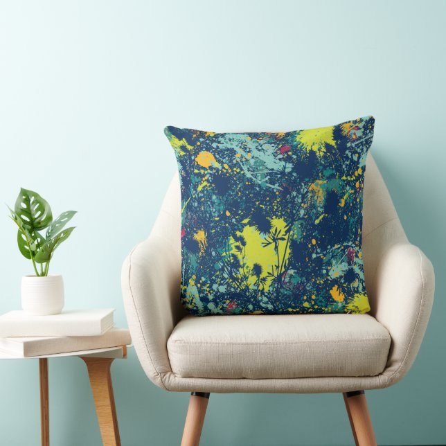 Chic Tropical Abstract Throw Pillow (Chair)