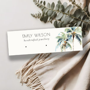 Chic Tropical Coastal Palm Tree Earring Display Mini Business Card