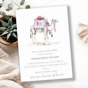 Chic Tropical Moroccan Camel Bridal Shower Invitation