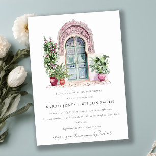 Chic Tropical Moroccan Doorway Couples Shower Invitation