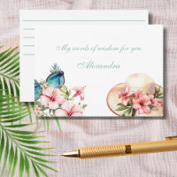 Chic Tropical Pink Floral Beach Bridal Shower