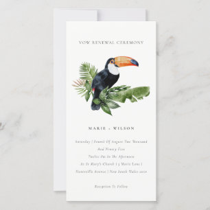 Chic Tropical Rainforest Toucan Vow Renewal Invite