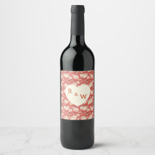 Chic Tulip Aesthetic City Wedding Wine Label
