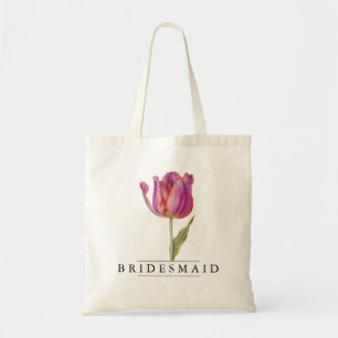 Chic Tulip Floral Botanical-Personalise-Budget Tote Bag