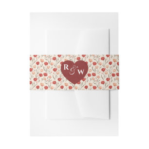 Chic Tulip Flower Traditional Wedding Invitation Belly Band