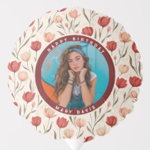 Chic Tulip Photo Balloon For Big Birthday