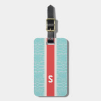 Chic turquoise abstract geometric pattern monogram