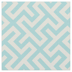 Chic turquoise greek key geometric pattern fabric