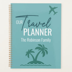 Chic turquoise modern custom Travel Planner