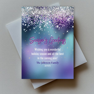 Chic turquoise purple glitter Christmas new year
