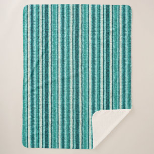 Chic turquoise striped  fleece blanket