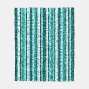 Chic turquoise striped  fleece blanket