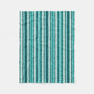 Chic turquoise striped  fleece blanket