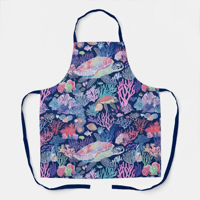 Chic turtle corals apron (Front)