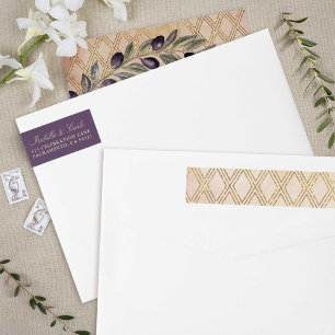 Chic Tuscan Gold Olive Branches Wrap Around Label