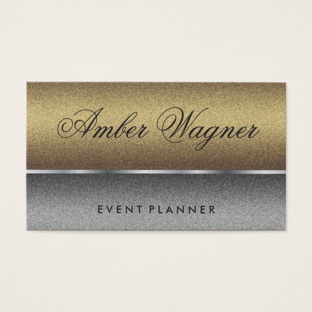 Chic Two-tone Silver Gold Fancy Text (Front)