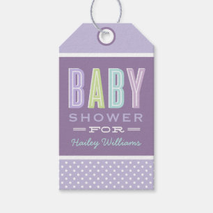 Chic Type Baby Girl Shower Lavender Purple Gift Tags