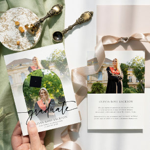 Chic Typography Arch Photo Graduation Announcement