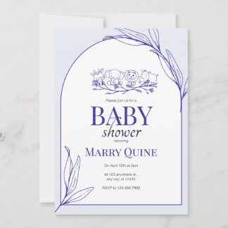 Chic Typography Baby Shower Invitation