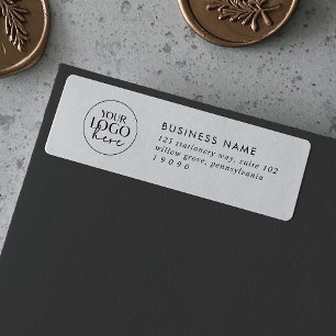 Chic Typography Business Logo Return Address Label