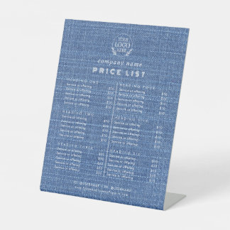 Chic Typography Business Services Price List Pedestal Sign