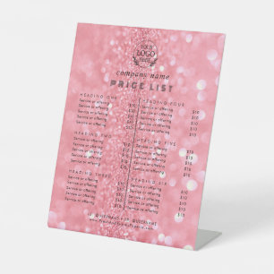 Chic Typography Business Services Price List Pedestal Sign