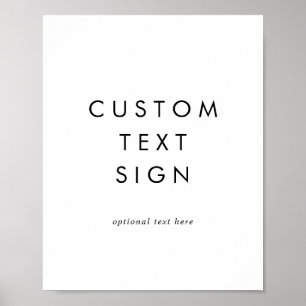 Chic Typography Cards & Gifts Custom Text Sign