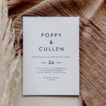 Chic Typography Casual Wedding Invitation<br><div class="desc">This chic typography casual wedding invitation is perfect for a modern wedding. The simple design features classic minimalist black and white typography with a rustic boho feel. Customisable in any colour. Keep the design minimal and elegant,  as is,  or personalise it by adding your own graphics and artwork.</div>