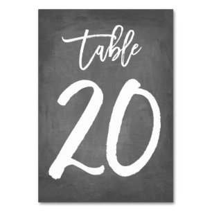 Chic Typography Chalkboard Table Number Table 20