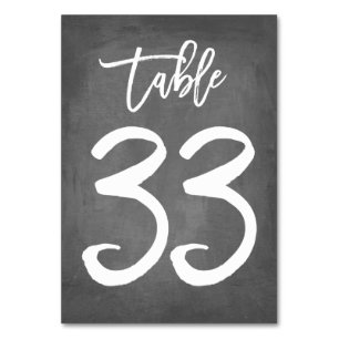 Chic Typography Chalkboard Table Number Table 33