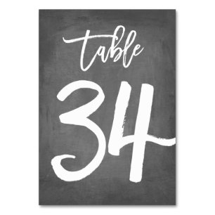 Chic Typography Chalkboard Table Number Table 34