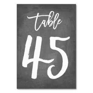 Chic Typography Chalkboard Table Number Table 45