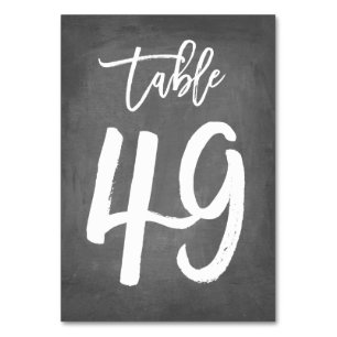 Chic Typography Chalkboard Table Number   Table 49