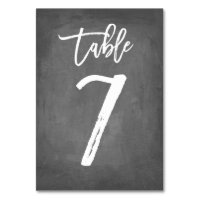 Chic Typography Chalkboard Table Number | Table 7