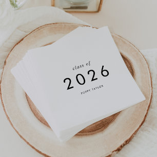 Chic Typography Class of 2025 Graduation Napkin