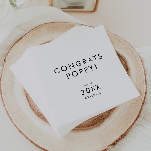 Chic Typography Congrats Graduation Napkin (Creator Uploaded)