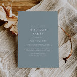 Chic Typography | Dusty Blue Holiday Party Invitation<br><div class="desc">This chic typography dusty blue holiday party invitation card is perfect for a modern holiday event. The simple design features classic minimalist white typography with a rustic boho feel. Customisable in any colour.</div>