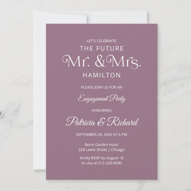 Chic Typography Engagement Party Invitation (Front)