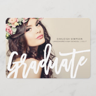 Chic Typography Graduation Annoucement Announcement