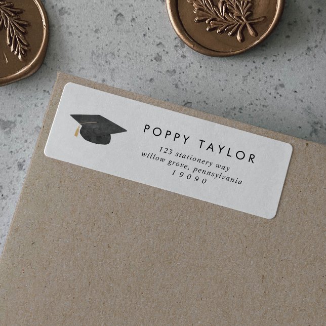 Chic Typography Graduation Return Address Label (Creator Uploaded)