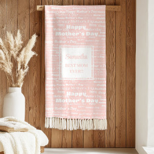 Chic Typography Happy Mother’s Day Personalized Sherpa Blanket
