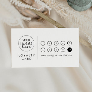 Chic Typography Logo Business Reward 10 Punch Loyalty Card
